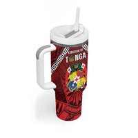 Tonga Emancipation Day Tumbler With Handle Tongan Kupesi Pattern