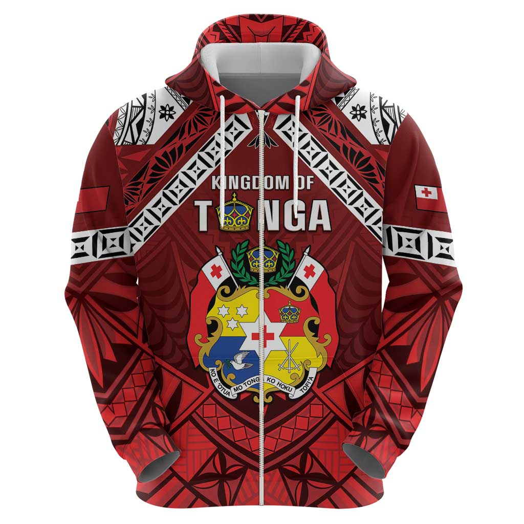 Tonga Emancipation Day Zip Hoodie Tongan Kupesi Pattern LT05 - Polynesian Pride