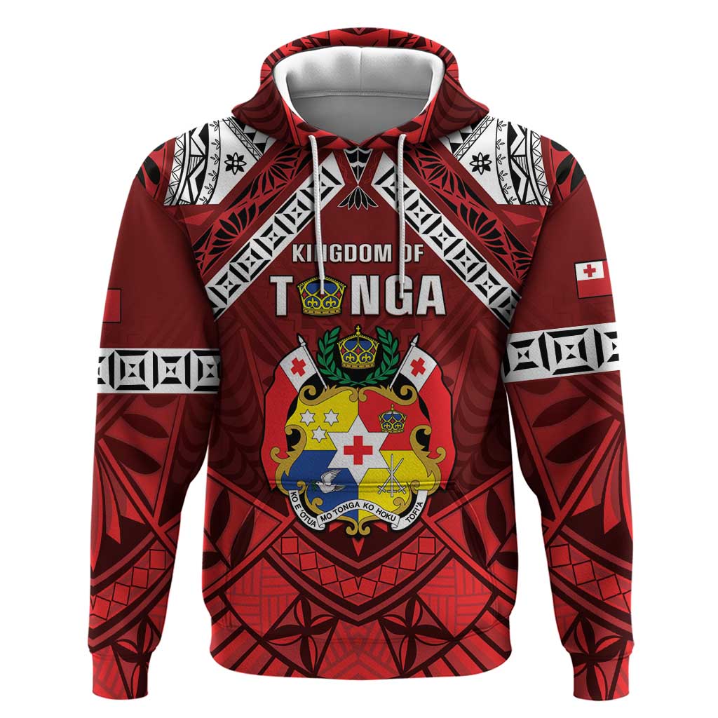 Tonga Emancipation Day Zip Hoodie Tongan Kupesi Pattern LT05 Pullover Hoodie Red - Polynesian Pride