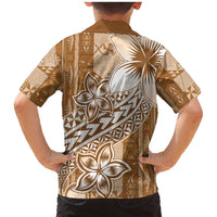 Tonga Kupesi Ngatu Family Matching Mermaid Dress and Hawaiian Shirt Vintage Brown Plumeria LT05 - Polynesian Pride