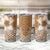 Tonga Kupesi Ngatu Tumbler Cup Vintage Brown Plumeria
