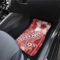 Tonga Kupesi Ngatu Car Mats Vintage Red Plumeria LT05 - Polynesian Pride