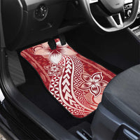 Tonga Kupesi Ngatu Car Mats Vintage Red Plumeria LT05 - Polynesian Pride