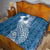 Tonga Kupesi Ngatu Quilt Vintage Blue Plumeria