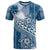 Tonga Kupesi Ngatu T Shirt Vintage Blue Plumeria