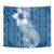 Tonga Kupesi Ngatu Tapestry Vintage Blue Plumeria