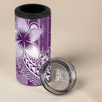 Tonga Kupesi Ngatu 4 in 1 Can Cooler Tumbler Vintage Purple Plumeria LT05 - Polynesian Pride