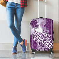 Tonga Kupesi Ngatu Luggage Cover Vintage Purple Plumeria LT05 - Polynesian Pride