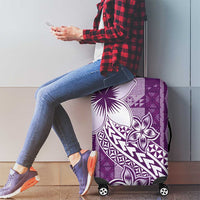 Tonga Kupesi Ngatu Luggage Cover Vintage Purple Plumeria LT05 - Polynesian Pride