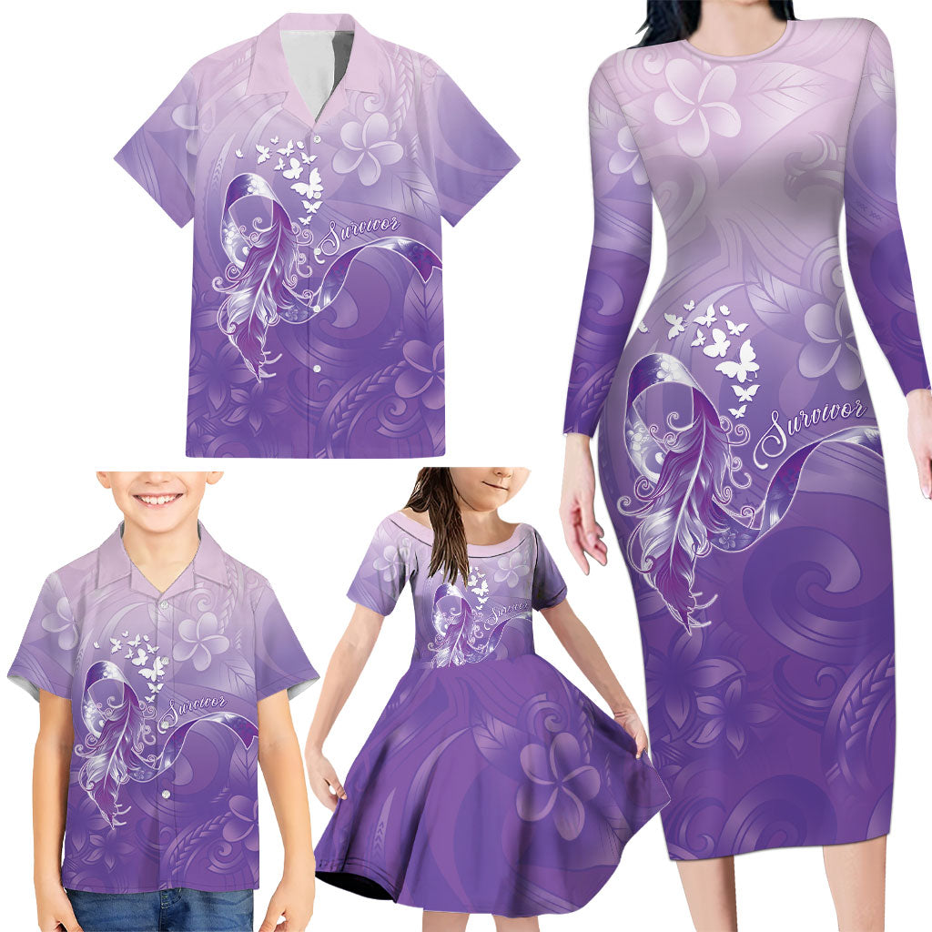 Lupus Awareness Month Family Matching Long Sleeve Bodycon Dress and Hawaiian Shirt Polynesian Style