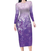 Lupus Awareness Month Family Matching Long Sleeve Bodycon Dress and Hawaiian Shirt Polynesian Style LT05 Mom's Dress Lilac - Polynesian Pride