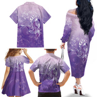 Lupus Awareness Month Family Matching Off The Shoulder Long Sleeve Dress and Hawaiian Shirt Polynesian Style LT05 - Polynesian Pride