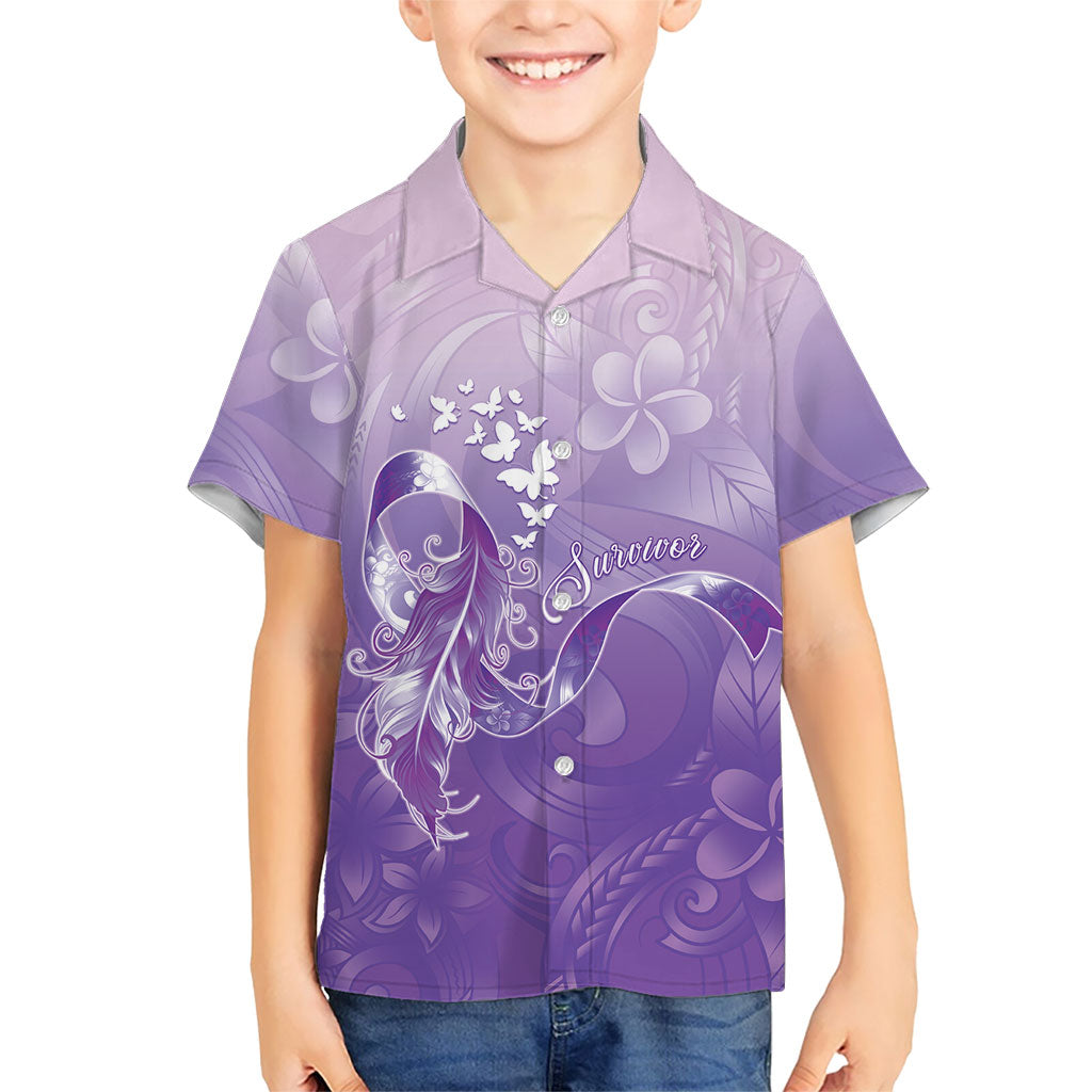 Lupus Awareness Month Family Matching Tank Maxi Dress and Hawaiian Shirt Polynesian Style LT05 Son's Shirt Lilac - Polynesian Pride