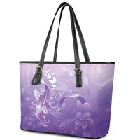 Lupus Awareness Month Leather Tote Bag Polynesian Style
