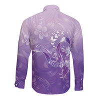 Lupus Awareness Month Long Sleeve Button Shirt Polynesian Style