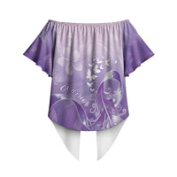 Lupus Awareness Month Off Shoulder Wrap Waist Top Polynesian Style LT05 - Polynesian Pride