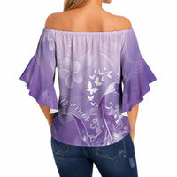 Lupus Awareness Month Off Shoulder Wrap Waist Top Polynesian Style LT05 - Polynesian Pride
