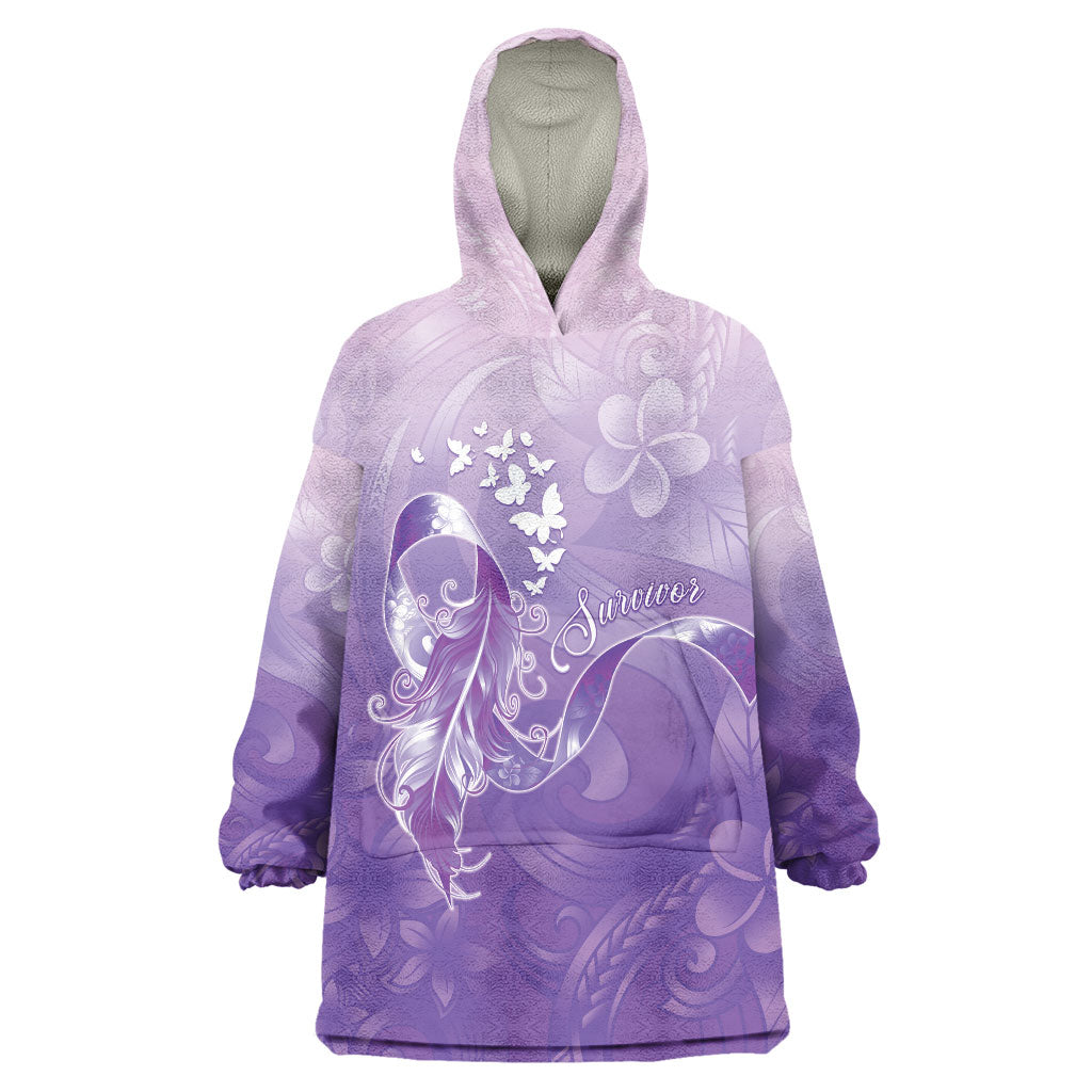 Lupus Awareness Month Wearable Blanket Hoodie Polynesian Style LT05 One Size Lilac - Polynesian Pride