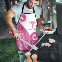 Personalised New Zealand Nurse Apron Maori Koru Pink Version