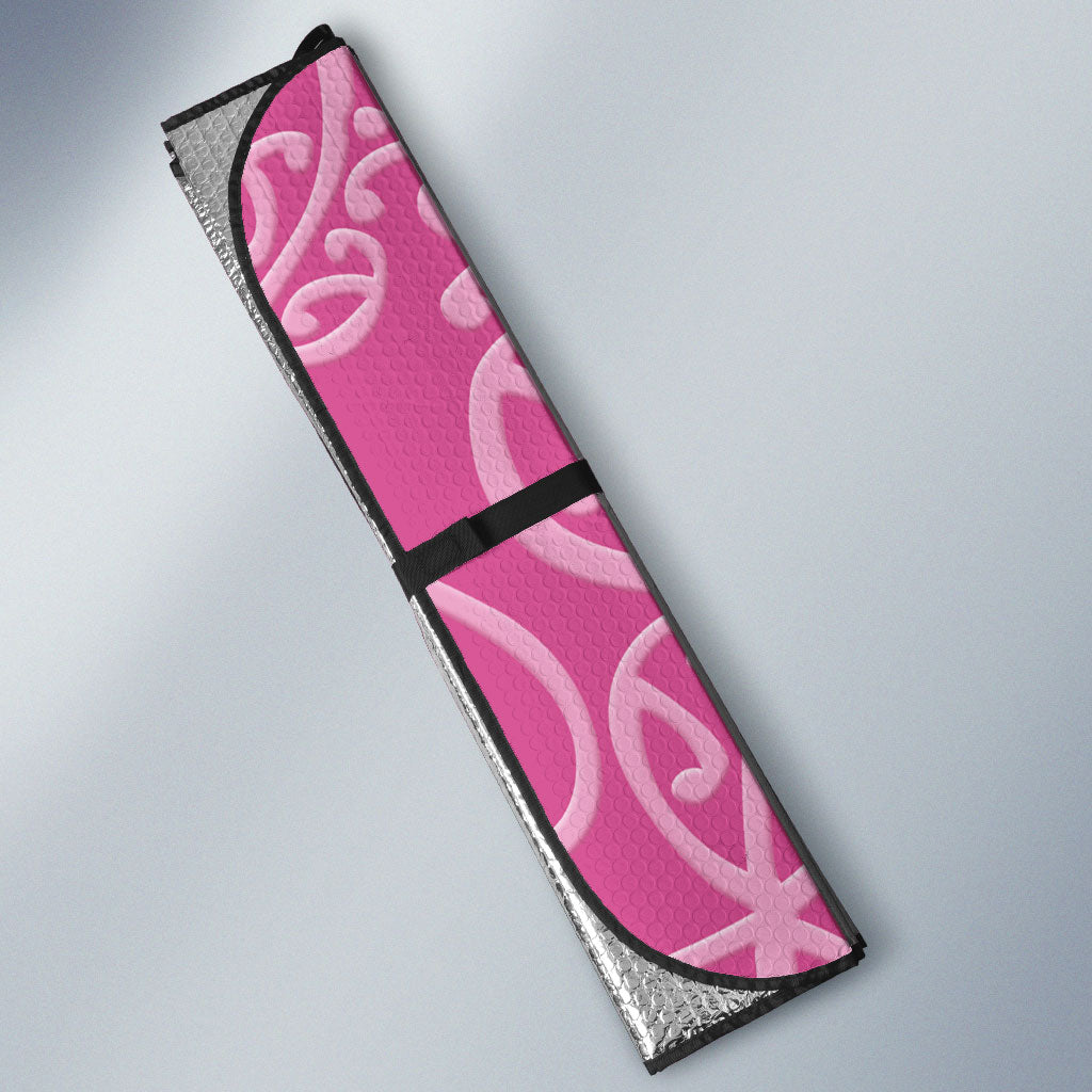 Personalised New Zealand Nurse Auto Sun Shade Maori Koru Pink Version