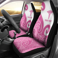 Personalised New Zealand Nurse Car Seat Cover Maori Koru Pink Version
