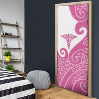 New Zealand Nurse Door Cover Maori Koru Pink Version