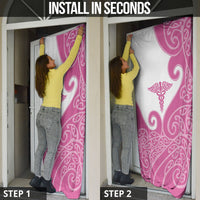 New Zealand Nurse Door Cover Maori Koru Pink Version
