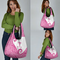 Personalised New Zealand Nurse Grocery Bag Maori Koru Pink Version