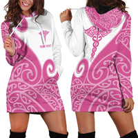 Personalised New Zealand Nurse Hoodie Dress Maori Koru Pink Version LT05 - Polynesian Pride