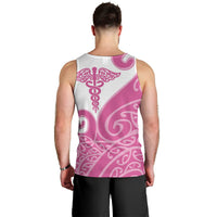 Personalised New Zealand Nurse Men Tank Top Maori Koru Pink Version LT05 - Polynesian Pride