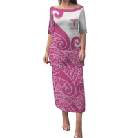 Personalised New Zealand Nurse Puletasi Maori Koru Pink Version