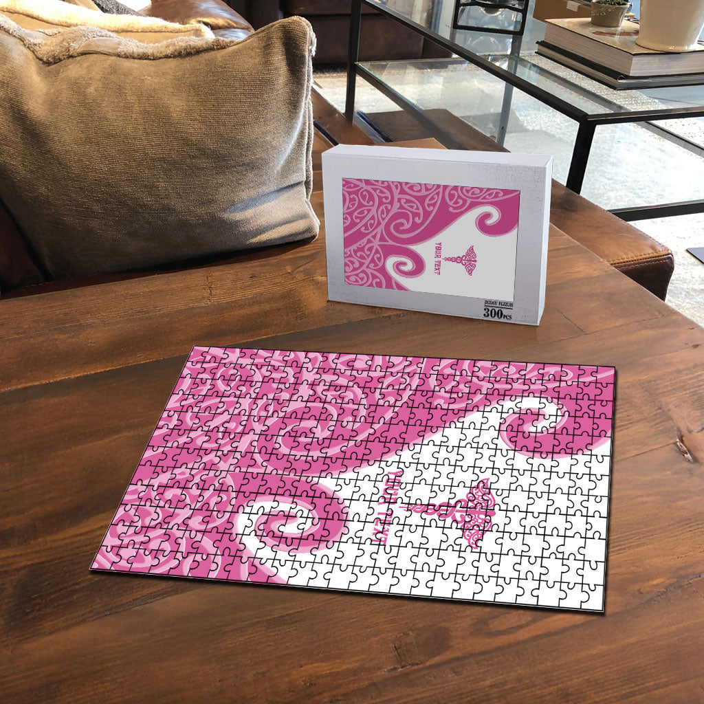Personalised New Zealand Nurse Puzzle Maori Koru Pink Version