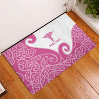 Personalised New Zealand Nurse Rubber Doormat Maori Koru Pink Version LT05 - Polynesian Pride