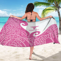 Personalised New Zealand Nurse Sarong Maori Koru Pink Version