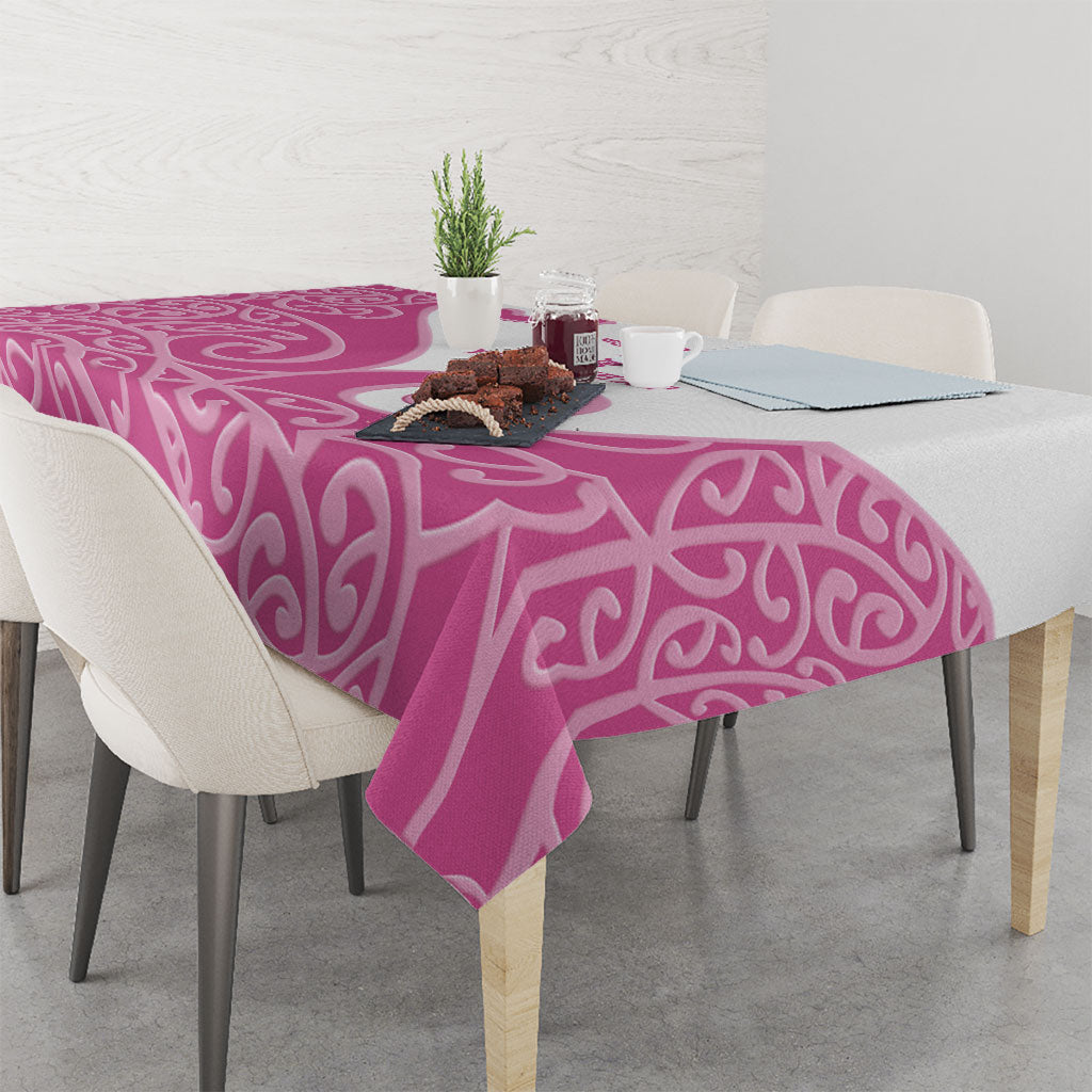 Personalised New Zealand Nurse Tablecloth Maori Koru Pink Version