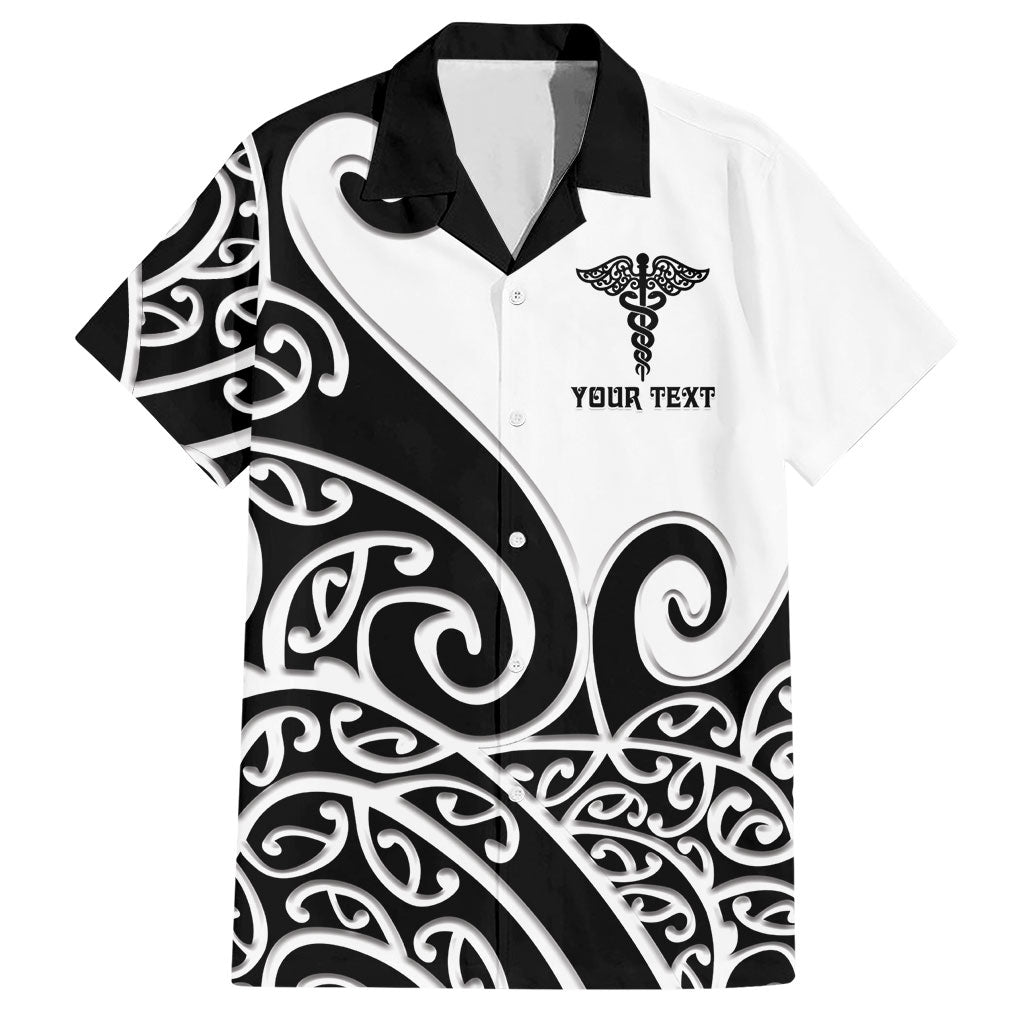 Personalised New Zealand Nurse Hawaiian Shirt Maori Koru Black Version LT05 Black - Polynesian Pride