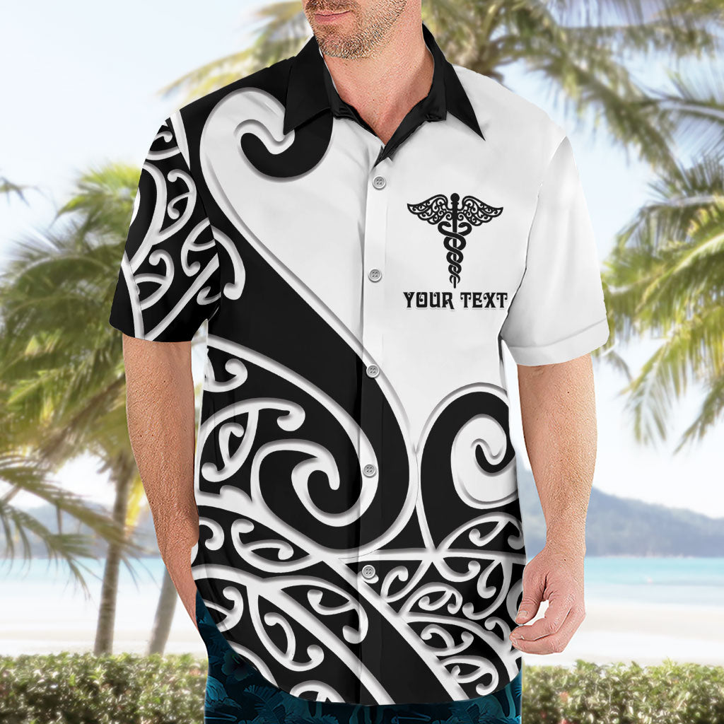 Personalised New Zealand Nurse Hawaiian Shirt Maori Koru Black Version LT05 - Polynesian Pride