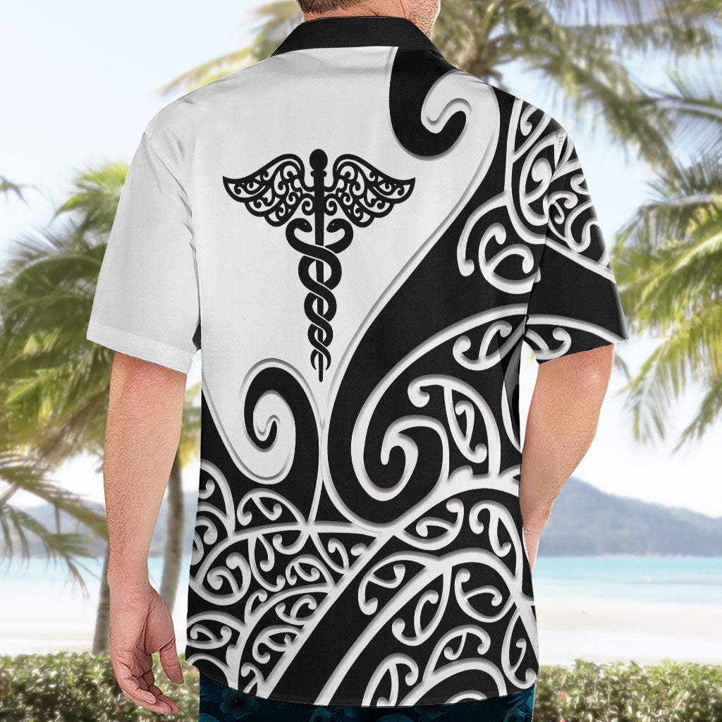Personalised New Zealand Nurse Hawaiian Shirt Maori Koru Black Version LT05 - Polynesian Pride