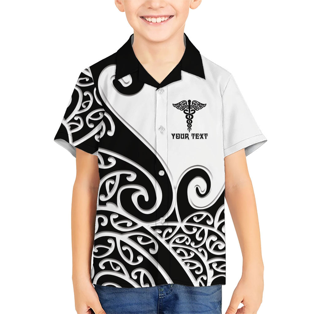 Personalised New Zealand Nurse Hawaiian Shirt Maori Koru Black Version LT05 - Polynesian Pride