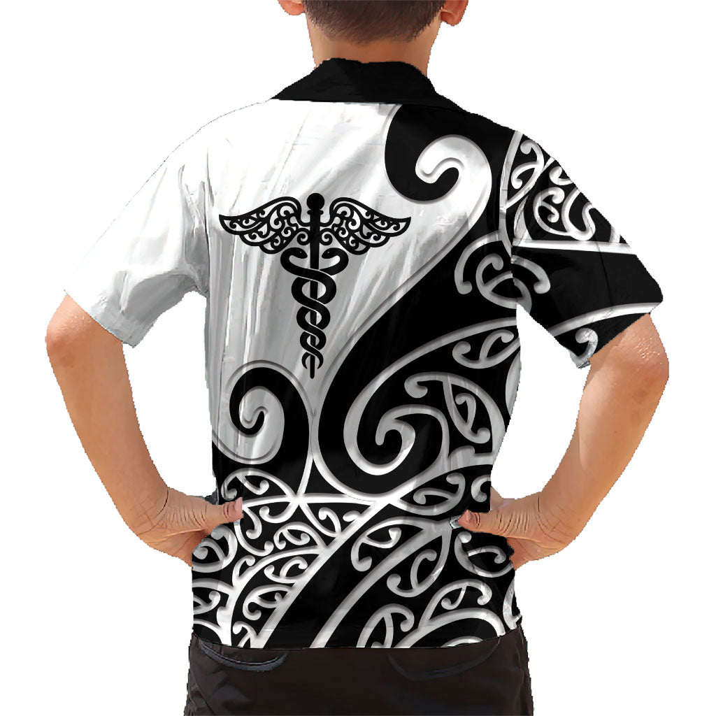 Personalised New Zealand Nurse Hawaiian Shirt Maori Koru Black Version LT05 - Polynesian Pride