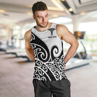 Personalised New Zealand Nurse Men Tank Top Maori Koru Black Version