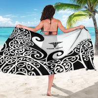 Personalised New Zealand Nurse Sarong Maori Koru Black Version