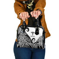 Personalised New Zealand Nurse Shoulder Handbag Maori Koru Black Version LT05 One Size Black - Polynesian Pride
