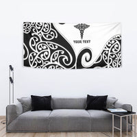 Personalised New Zealand Nurse Tapestry Maori Koru Black Version