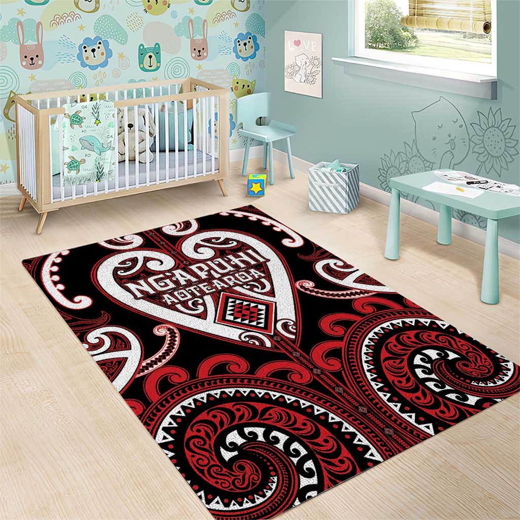 Aotearoa Ngapuhi Area Rug Maori Tribal Pattern