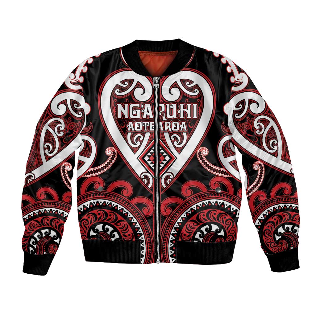 Custom Aotearoa Ngapuhi Bomber Jacket Maori Tribal Pattern