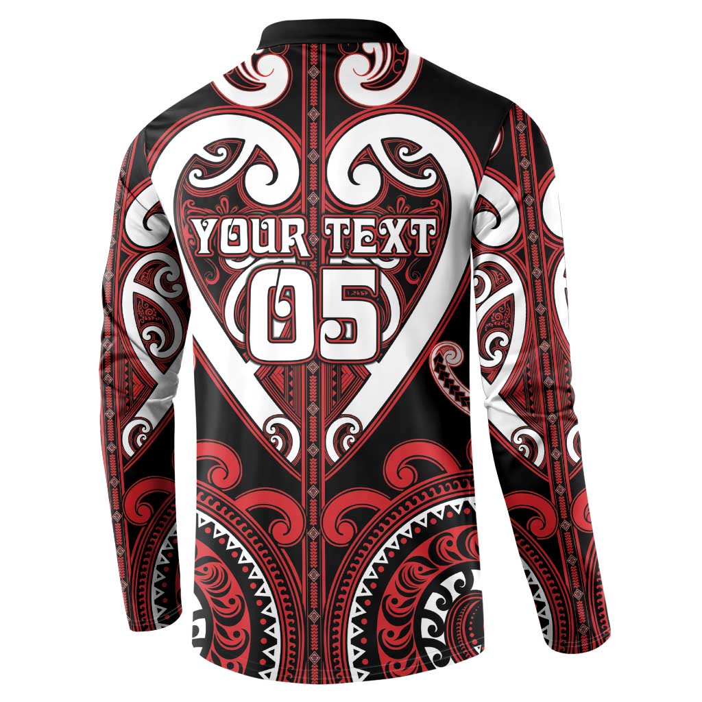 Custom Aotearoa Ngapuhi Button Sweatshirt Maori Tribal Pattern