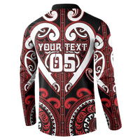 Custom Aotearoa Ngapuhi Button Sweatshirt Maori Tribal Pattern