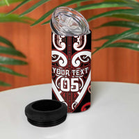 Custom Aotearoa Ngapuhi 4 in 1 Can Cooler Tumbler Maori Tribal Pattern