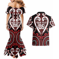 Custom Aotearoa Ngapuhi Couples Matching Mermaid Dress and Hawaiian Shirt Maori Tribal Pattern